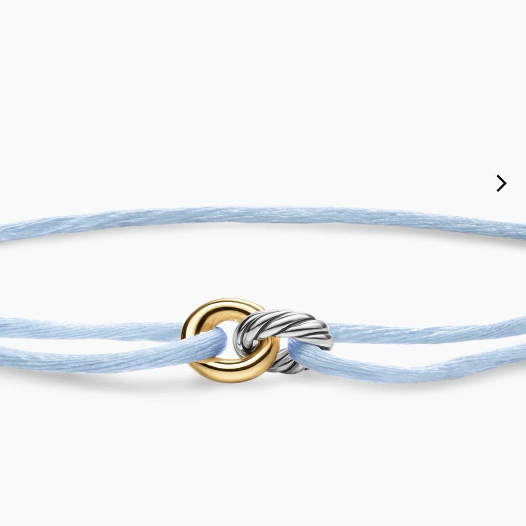 Blue Cord Cable Two-Tone Sculpted Bracelet Adjustable 65$